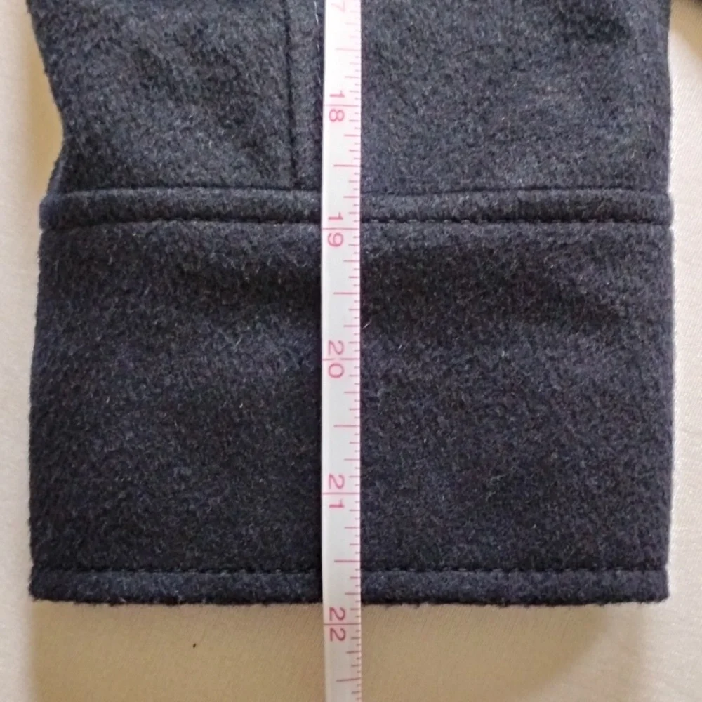 EUC 23ku Merino Wool Cashmere Single Button Hooded Coat Japan 36 S 6 Dark Navy - Picture 9 of 11